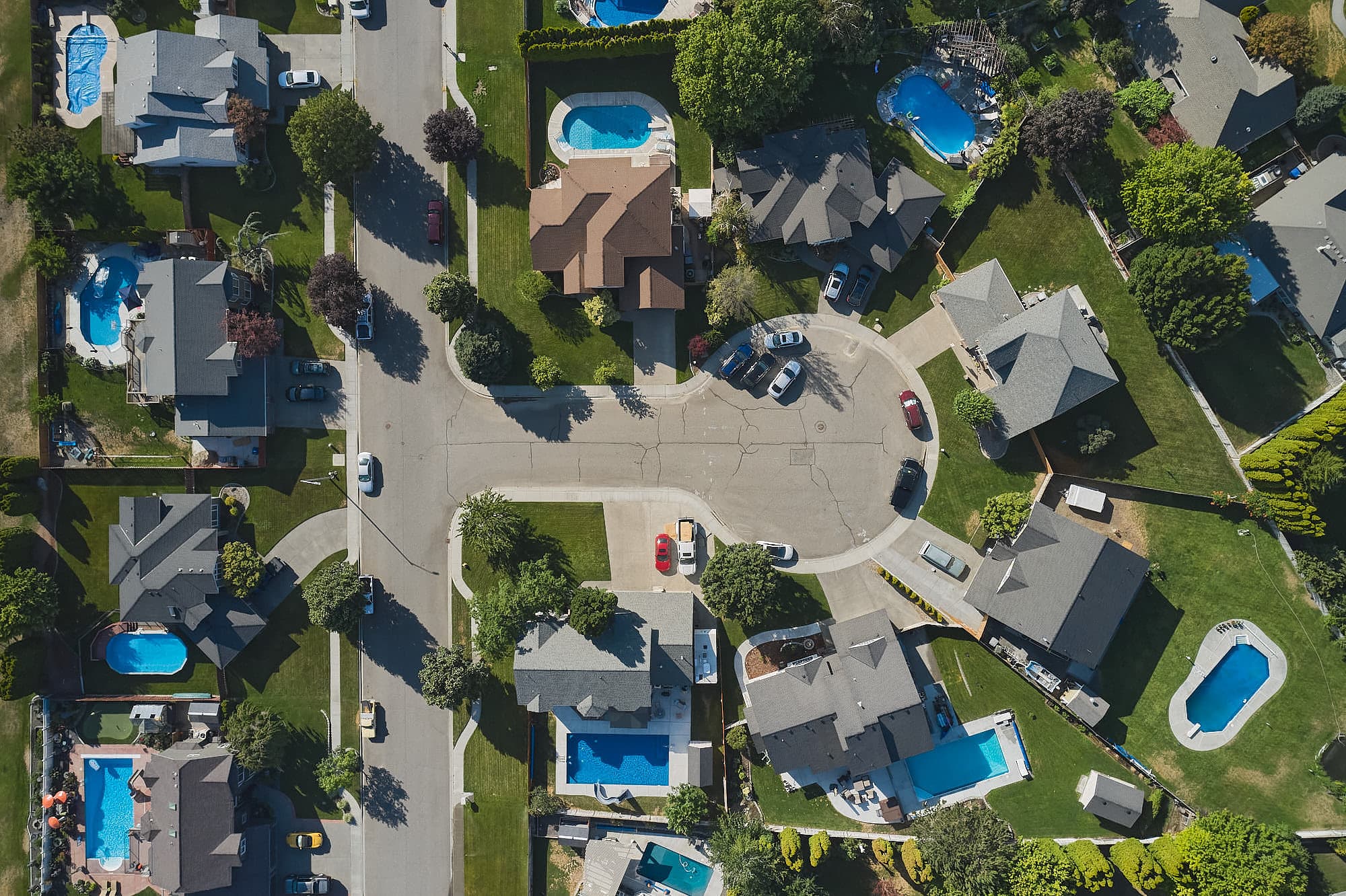 Done photo of pools looking strait down