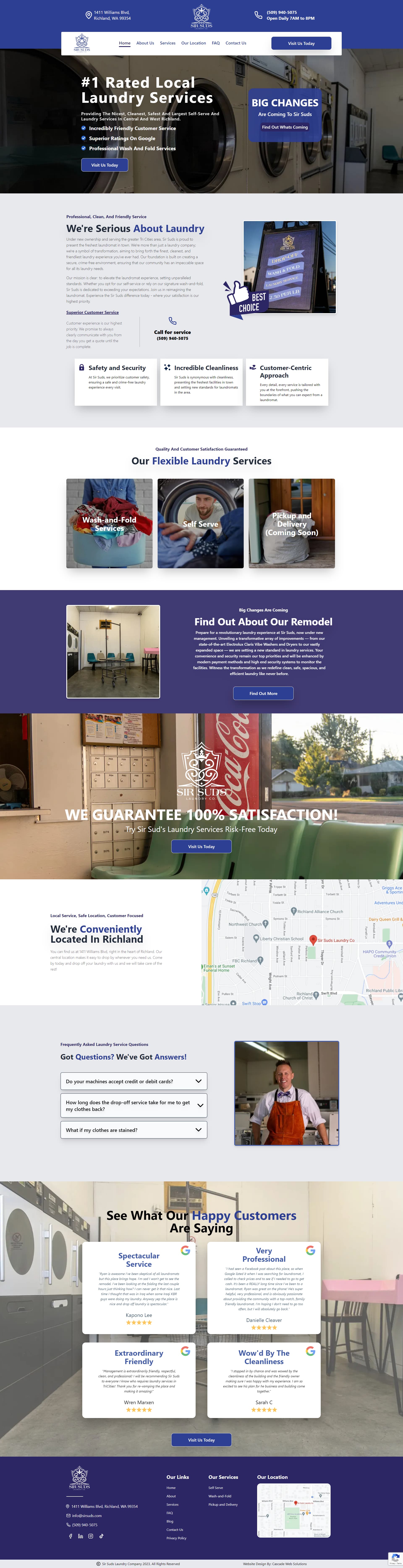 Screenshot of a lawn care agency website, a web development project made by Cascade Web Solutions